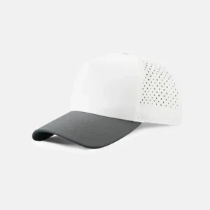 Custom Pro Series Golf Hat - Embroidery, White / White / Charcoal