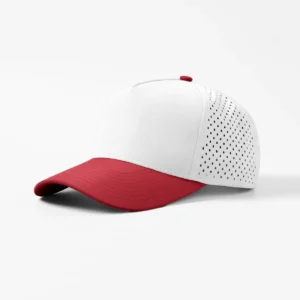 Custom Pro Series Golf Hat - Embroidery, White / White / Red